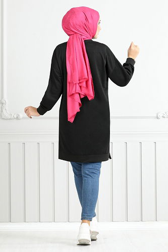 moda selvim بلوز أسود 20455ETT902-M - Thumbnail