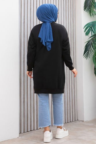 moda selvim Tunic 20455ETT926 Black - Thumbnail