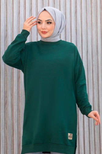 moda selvim Tunic 20455ETT926 Emerald - Thumbnail