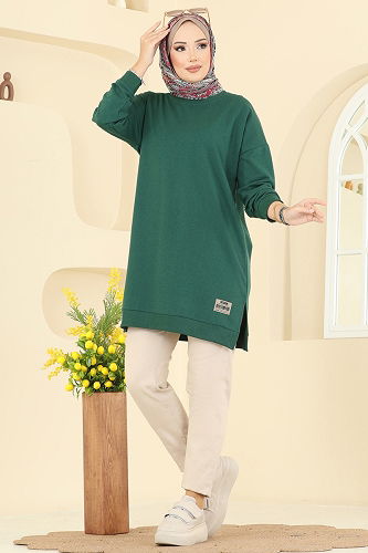 moda selvim Tunic 20455ETT926 Emerald - Thumbnail
