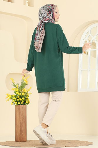 moda selvim بلوز زيتي 20455ETT926 - Thumbnail