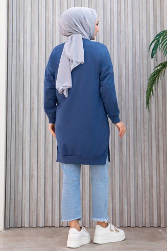 moda selvim Tunic 20455ETT926 Indigo - Thumbnail