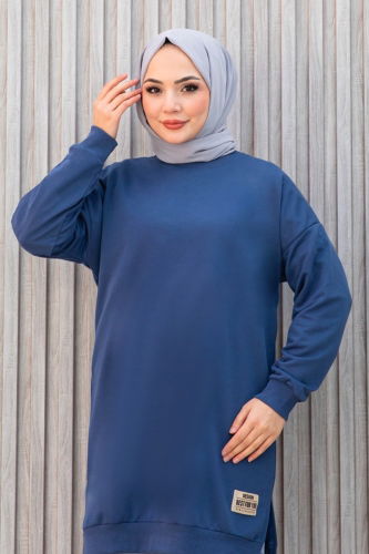 moda selvim Tunic 20455ETT926 Indigo - Thumbnail