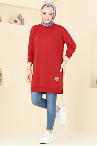 moda selvim Tunic 20455ETT926 Red - Thumbnail