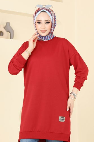 moda selvim Tunic 20455ETT926 Red - Thumbnail