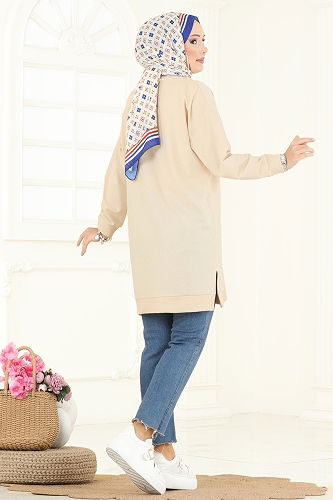 moda selvim بلوز بيج 20455ETT926 - Thumbnail