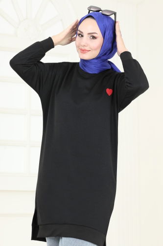 moda selvim Tunic 20483ETT926 Black - Thumbnail