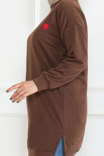 moda selvim Tunic 20483ETT926 Brown - Thumbnail