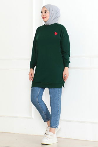 moda selvim Tunic 20483ETT926 Emerald - Thumbnail