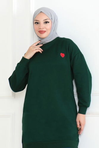 moda selvim Tunic 20483ETT926 Emerald - Thumbnail