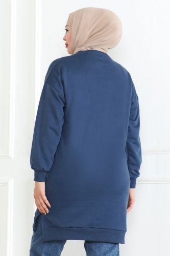 moda selvim Tunic 20483ETT926 Indigo - Thumbnail