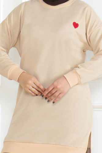 moda selvim Tunic 20483ETT926 Stone - Thumbnail