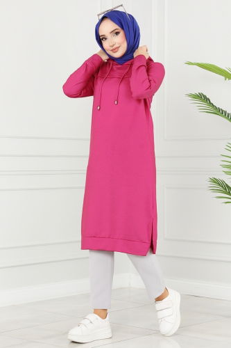 moda selvim Tunic 204DVL817 Fuchsia - Thumbnail