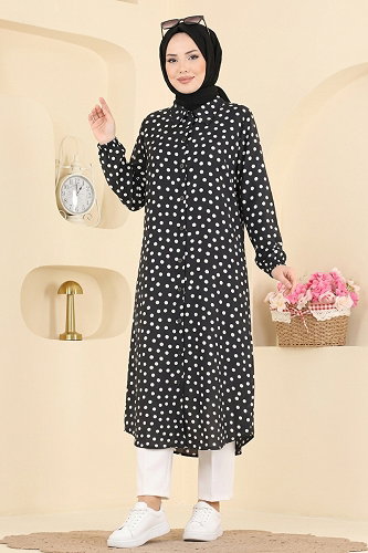 moda selvim بلوز أسود 204NZRK1200 - Thumbnail