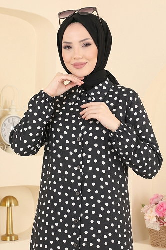 moda selvim بلوز أسود 204NZRK1200 - Thumbnail