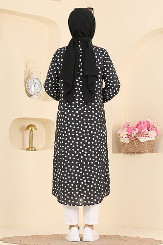 moda selvim بلوز أسود 204NZRK1200 - Thumbnail