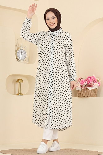 moda selvim بلوز سكري واسود 204NZRK1200 - Thumbnail