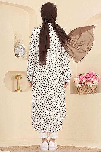 moda selvim بلوز سكري واسود 204NZRK1200 - Thumbnail