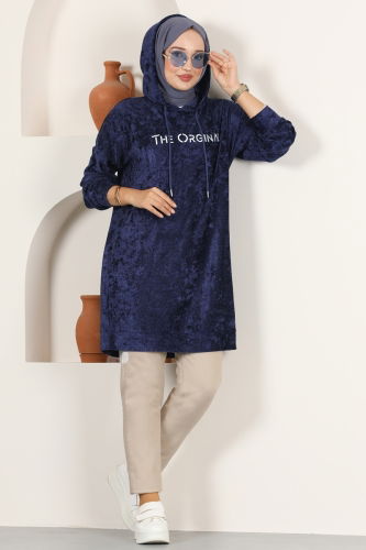 moda selvim Tunic 2055PM271 Navy Blue - Thumbnail