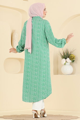 moda selvim Tunic 206NZRK1200 Green - Thumbnail