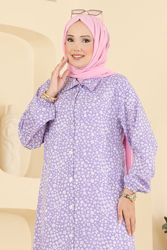 moda selvim Tunic 207NZRK1200 Lilac - Thumbnail