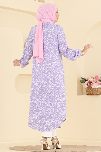 moda selvim Tunic 207NZRK1200 Lilac - Thumbnail