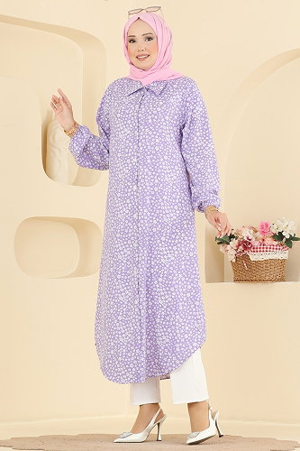 moda selvim بلوز ليلكي 207NZRK1200 - Thumbnail