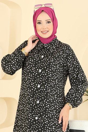 moda selvim Tunic 208NZRK1200 Black - Thumbnail