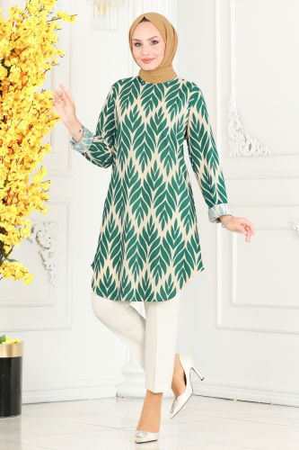 moda selvim TUNIC 2093PM271 Emerald - Thumbnail