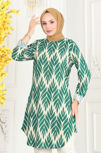 moda selvim TUNIC 2093PM271 Emerald - Thumbnail