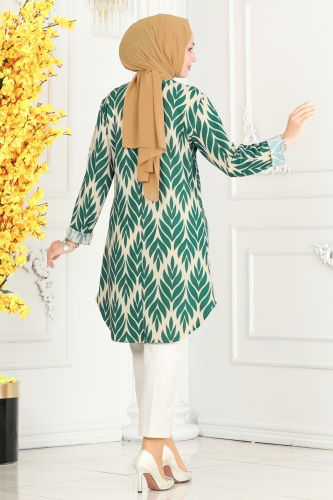 moda selvim Tunic 2093PM271 Emerald - Thumbnail