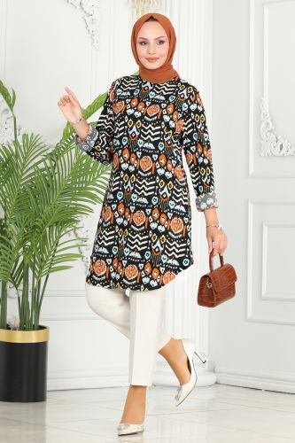 moda selvim TUNIC 2093PM271 Oranj - Thumbnail