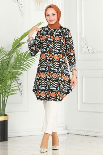 moda selvim TUNIC 2093PM271 Oranj - Thumbnail