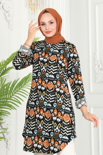 moda selvim TUNIC 2093PM271 Oranj - Thumbnail