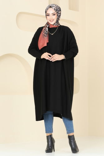 moda selvim Tunic 2096UZ662 Black - Thumbnail