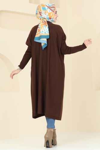 moda selvim Tunic 2096UZ662 Brown - Thumbnail