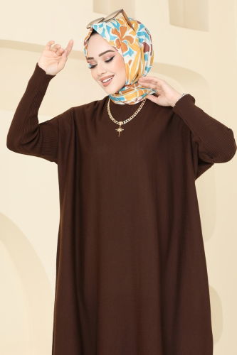 moda selvim Tunic 2096UZ662 Brown - Thumbnail