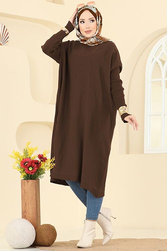 moda selvim بلوز بني 2096UZ662 - Thumbnail