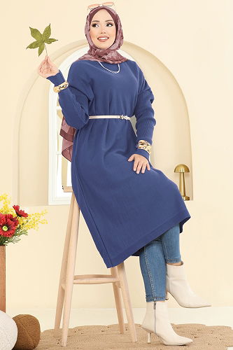 moda selvim Tunic 2096UZ662 Light Indigo - Thumbnail