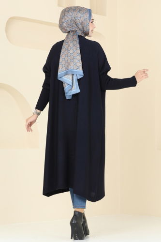 moda selvim Tunic 2096UZ662 Navy Blue - Thumbnail