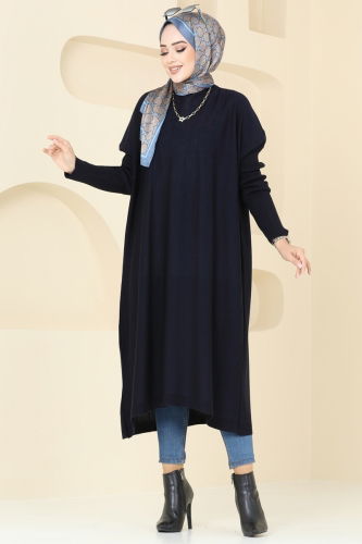 moda selvim Tunic 2096UZ662 Navy Blue - Thumbnail