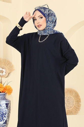 moda selvim Tunic 2096UZ662 Navy Blue - Thumbnail