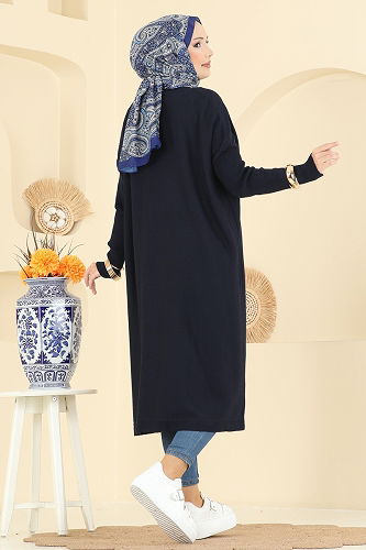 moda selvim Tunic 2096UZ662 Navy Blue - Thumbnail