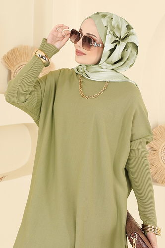 moda selvim بلوز أخضر 2096UZ662 - Thumbnail