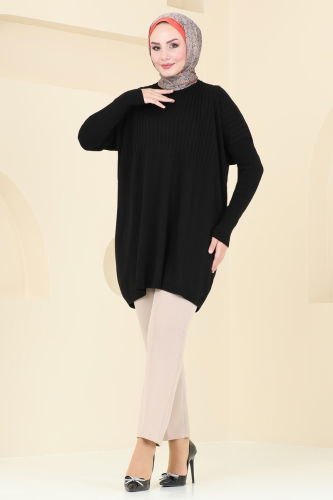 moda selvim Tunic 2172UZ662 Black - Thumbnail