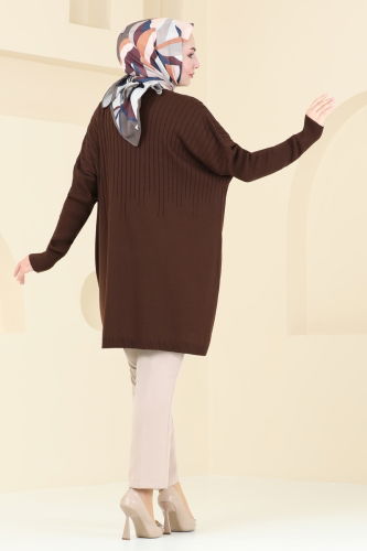 moda selvim Tunic 2172UZ662 Brown - Thumbnail