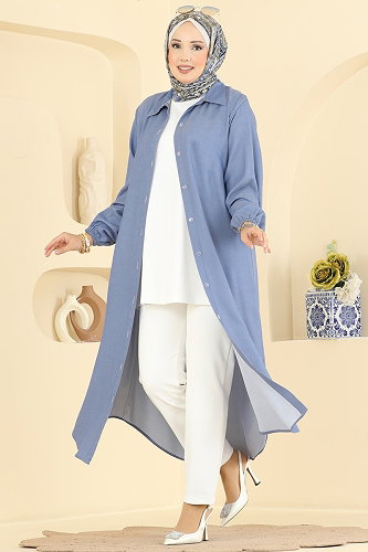 moda selvim Tunic 217NZRK1200 Blue - Thumbnail