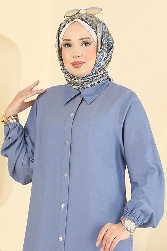 moda selvim Tunic 217NZRK1200 Blue - Thumbnail