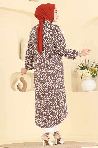 moda selvim Tunic 218NZRK1200 Brown - Thumbnail
