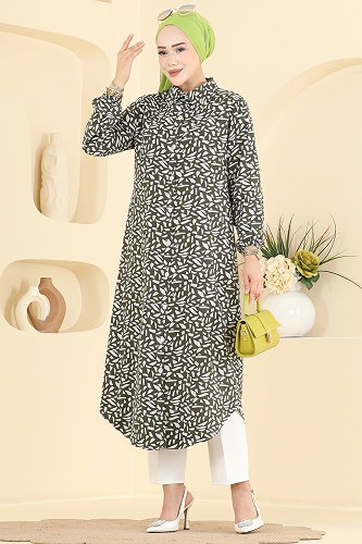 moda selvim Tunic 218NZRK1200 Khaki - Thumbnail